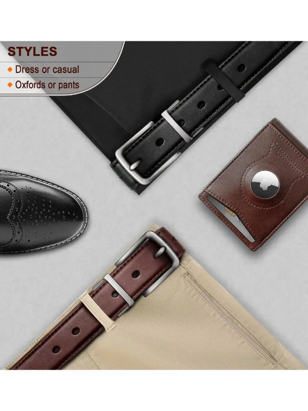 Reversible Leather Belt for Men - Trimmable 1.25